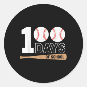 Sticker Rond 100 Jours De Baseball Scolaire 100E Jour D'École
