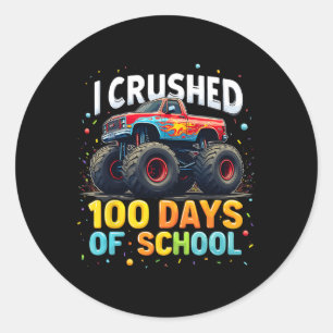 Sticker Rond 100 Jours De Camion Monster 100E Jour De Scho