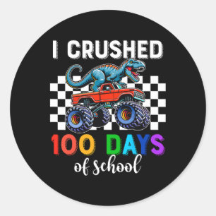 Sticker Rond 100 Jours De Camion Monster De L'École 100E Jours 