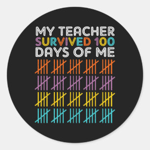 Sticker Rond 100 Jours De Chemise D'École Enfants 100E Jour Cos