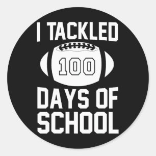 Sticker Rond 100 Jours De Football Scolaire 100E Jour Pour Garç