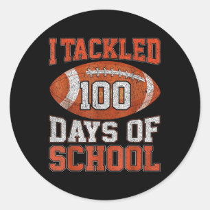 Sticker Rond 100 Jours De Football Scolaire 100E Jour Pour Garç