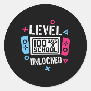 Sticker Rond 100 Jours De Jeux Vidéo De Gamer Déverrouillés À L