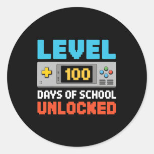 Sticker Rond 100 Jours De Jeux Vidéo Scolaire Garçons Enfants 1