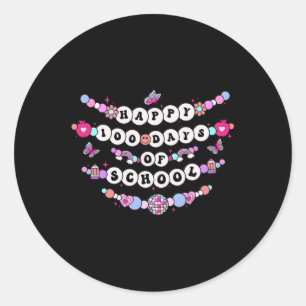 Sticker Rond 100 Jours De L'École D'Amitié Bracelet Enseignant 