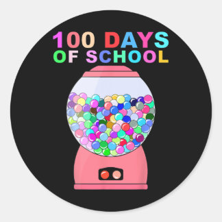 Sticker Rond 100 Jours De Machine De Gumball Scolaire Pour Les