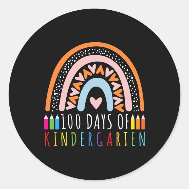 Sticker Rond 100 Jours De Maternelle 100E Jour D'École Pour La  (Devant)