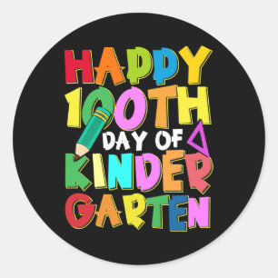 Sticker Rond 100 Jours De Maternelle Enfants 100E Jour De L'Éco