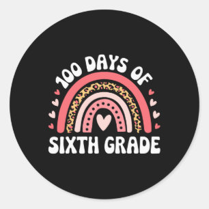 Sticker Rond 100 Jours De Sixième Année 100E Jour De L'École 6E
