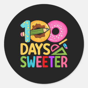 Sticker Rond 100 Jours De Sweater Météo 100ème Jour De L'École
