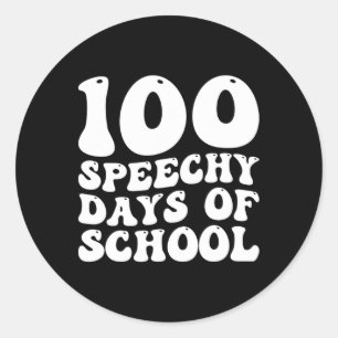 Sticker Rond 100 Jours De Thérapie De La Parole À L'École Joyeu
