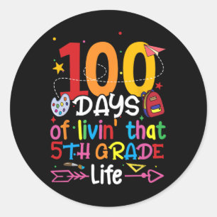 Sticker Rond 100 Jours De Vie Ce Garçon De 5E Année Fille Te