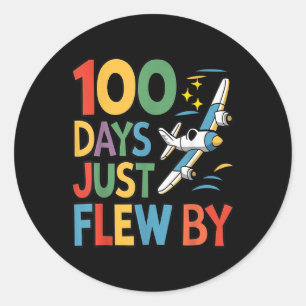 Sticker Rond 100 Jours De Vol Juste En Avion 100E Jour De