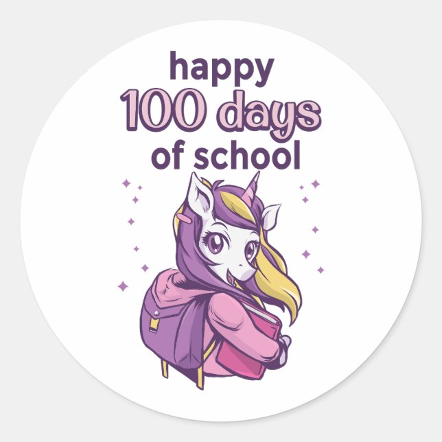 Sticker Rond 100 jours d'école (Devant)
