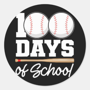 Sticker Rond 100 Jours D'École Baseball 100E Jour École Gym T