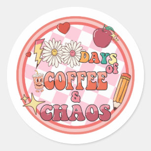 Sticker Rond 100 Jours d'école Cent Jours 100e Super