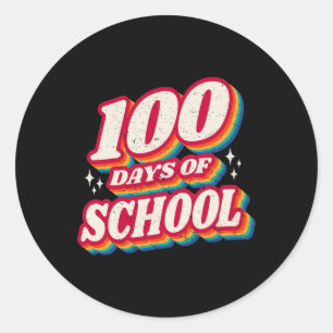 Sticker Rond 100 Jours D'École Et Toujours Aimer Il Coeur 100T