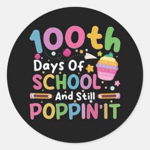 Sticker Rond 100 jours d'école et toujours aussi pétillante fil