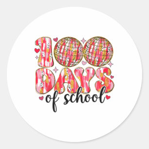 Sticker Rond 100 Jours D'École Rétro Disco By 100th Day Of S