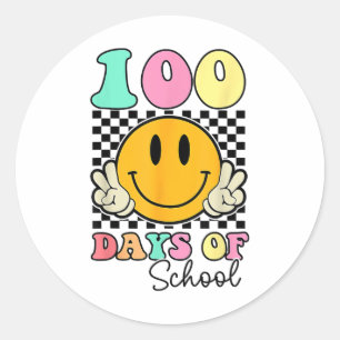 Sticker Rond 100 Jours D'Enseignant Enfants 100E Jour D'École
