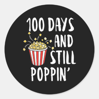 Sticker Rond 100 Jours Et Encore Poppin Popcorn Enfants 100e Jo