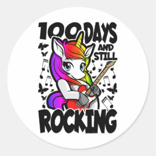 Sticker Rond 100 Jours Et Toujours En Foule - 100 Jours D'École