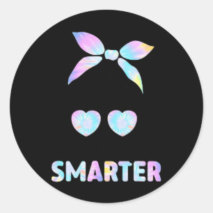Sticker Rond 100 Jours Filles plus intelligentes Messy Bun Chev