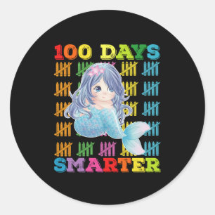 Sticker Rond 100 Jours Mermaid Smarter 100ème Jour De L'École