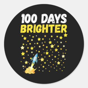 Sticker Rond 100 Jours Plus Brighton 100E Jour D'Étoiles Scolai
