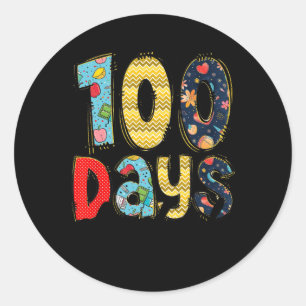 Sticker Rond 100 Jours Plus Brighton Joyeux 100E Jour De L'Écol
