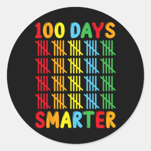 Sticker Rond 100 Jours Smarter Fun Tally Enseignant Et Étudiant