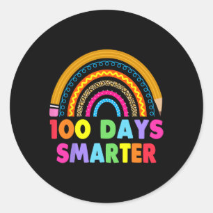 Sticker Rond 100 Jours Smarter Joyeux 100E Jour De L'École Arc-