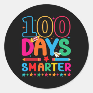 Sticker Rond 100 Jours Smarter Joyeux 100E Jour D'École