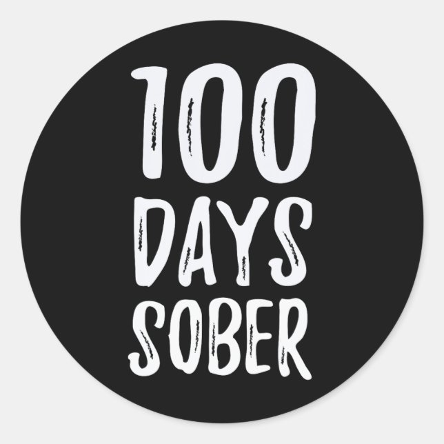 Sticker Rond 100 Jours Sober Félicitations Sobriété (Devant)