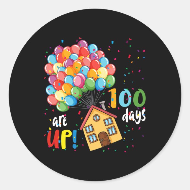 Sticker Rond 100 Jours sont amusants 100 Jours de ballons scola (Devant)