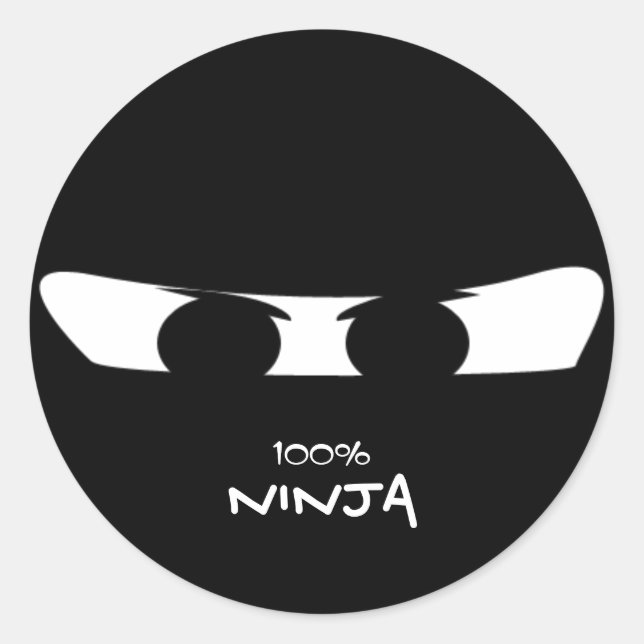 Sticker Rond 100% Ninja (Devant)