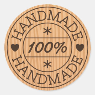 Sticker Rond 100% nom de produit ou de fabrication artisanale, 