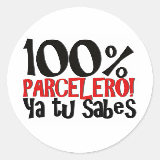 Sticker Rond 100% Parcelero, ya tu sabes