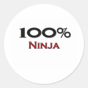 Sticker Rond 100 pour cent Ninja