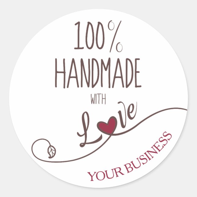 Sticker Rond 100% Quote Craft Articles Handmade (Devant)
