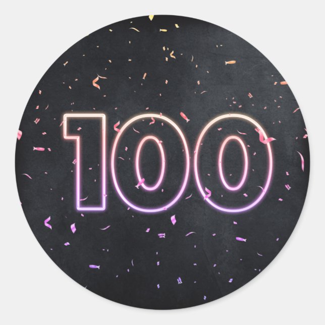 Sticker Rond 100e anniversaire Neon Connexion BlackSti (Devant)