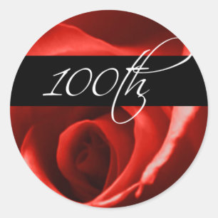 Sticker Rond 100e anniversaire Rose 100e anniversaire d'entre