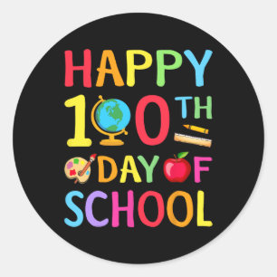 Sticker Rond 100e Jour De L'École 100 Jours De L'Enseignant Stu