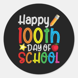 Sticker Rond 100e Jour De L'École 100 Jours De L'Enseignant Stu