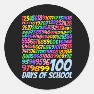 Sticker Rond 100e Jour De L'École Enseignant Enfants 100 Jours