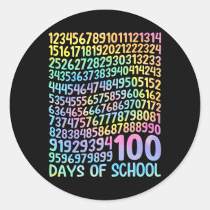 Sticker Rond 100e Jour De L'École Enseignant Enfants 100 Jours
