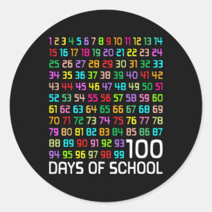 Sticker Rond 100e Jour De L'École Enseignant Enfants 100 Jours