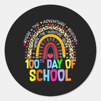 Sticker Rond 100e Jour De L'Enseignant Étudiant 100 Jours Intel