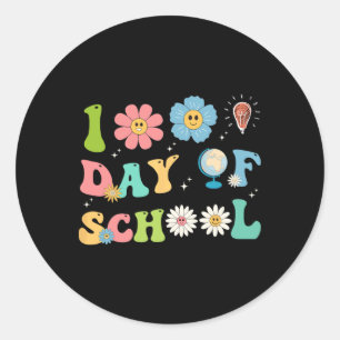 Sticker Rond 100E Jour D'Enseignants Scolaires Enfants Joyeux 1