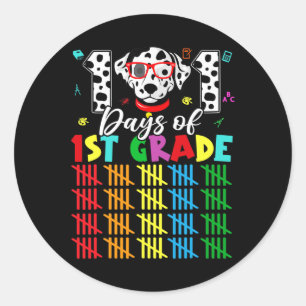 Sticker Rond 101 Jours École 1ère année Chien 100 Jours Smarter